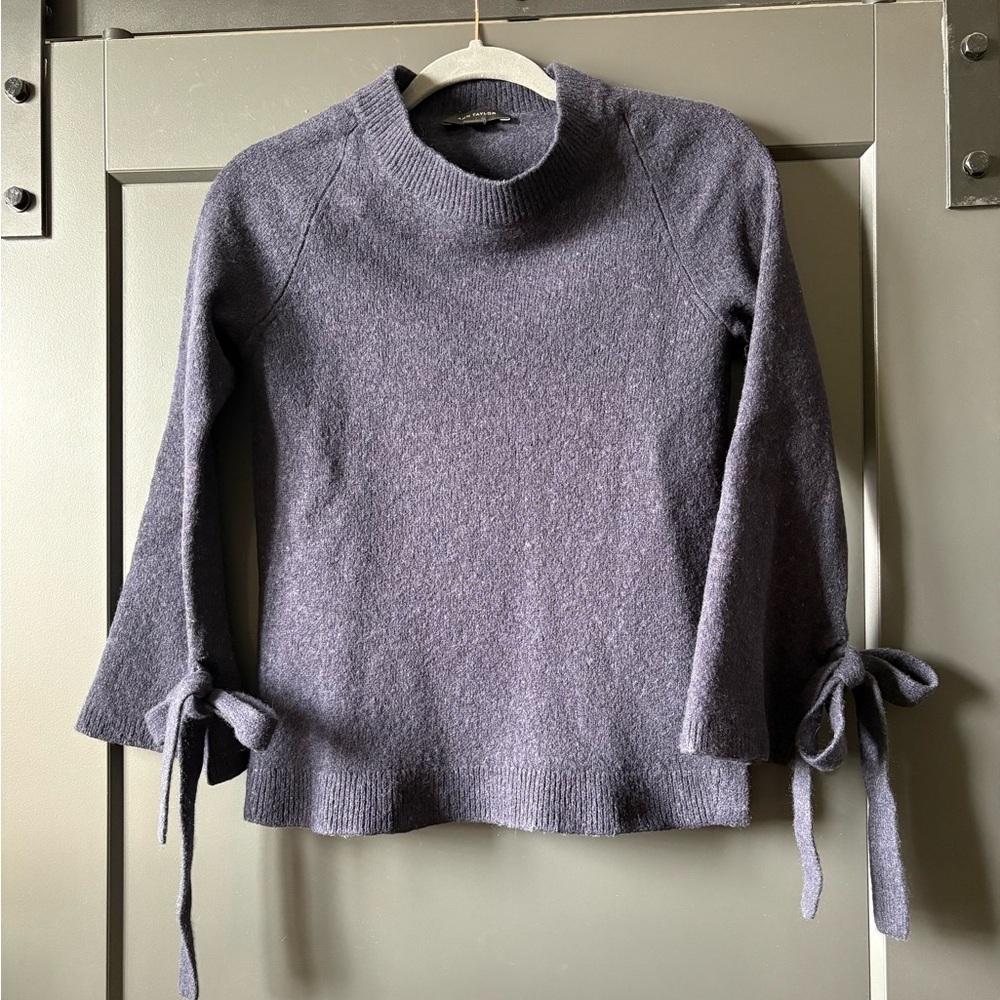 Ann Taylor Navy Blue Sweater with Bow Accents